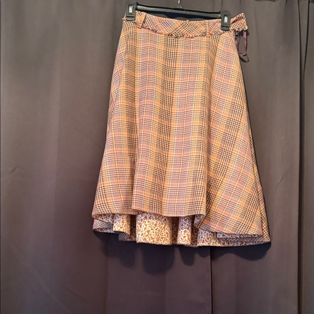 Odille Multicolor Plaid A-Line Skirt